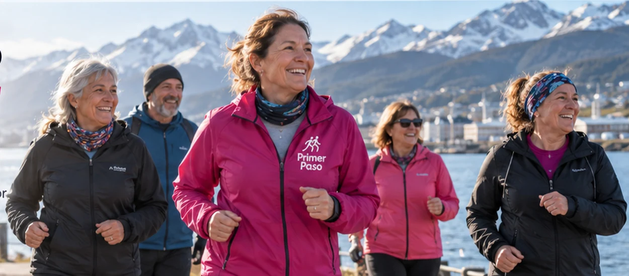 Personas adultas entrenando en Ushuaia, imagen ilustrativa
